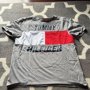 Tommy Hilfiger Gray and Red Logo T-Shirt